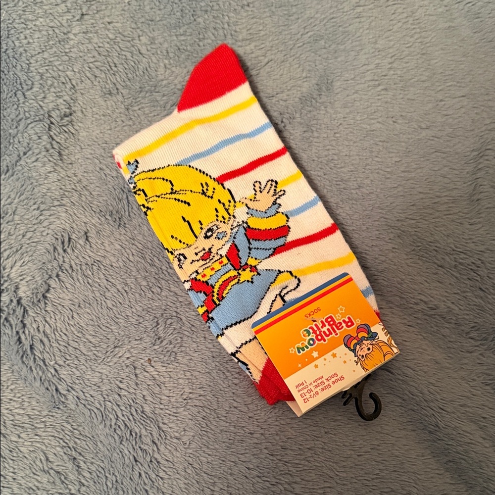 Rainbow Brite Striped Socks - Red, Yellow, Blue